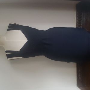 ALICE + OLIVIA Navy Banded Dress XS